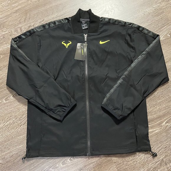 Nike Court Rafa Nadal Black Full-Zip Tennis Jacket CI9135-010 Men’s Size Large - Picture 1 of 6